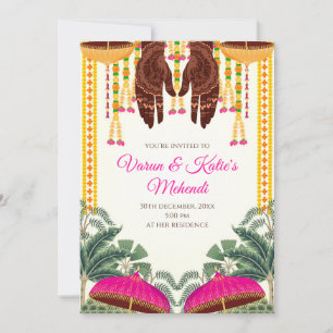Mehndi-Einladungen als digitale Dholki-Einladung Einladung