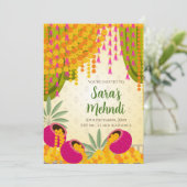 Mehndi Einladungen & Digital Mehndi einladen (Stehend Vorderseite)