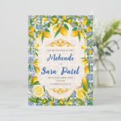 Mehndi Einladungen & italienisches Dekor (Stehend Vorderseite)