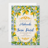 Mehndi Einladungen & italienisches Dekor (Vorne/Hinten)