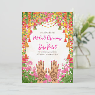 Mehndi Einladungen & Mehndi lädt Hindu Hochzeit ei