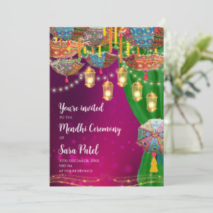 Mehndi-Einladungen & Mehndi-Nacht-Einladung Henna- Einladung