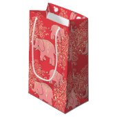 mehndi Elefant-Geschenktasche Kleine Geschenktüte (Vorderseite Schrägansicht)