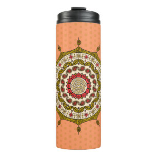 Mehndi Fantasie-Goldthermaltrommel Thermosbecher