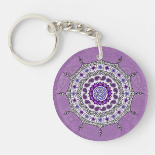 Mehndi Fantasie-Silber-Acryl-Schlüsselanhänger Schlüsselanhänger