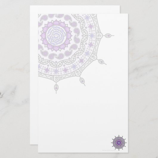 Mehndi Fantasie-Silber-Briefpapier Briefpapier (Vorne/Hinten)