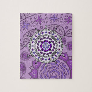 Mehndi-Fantasie-Silberpuzzle Puzzle