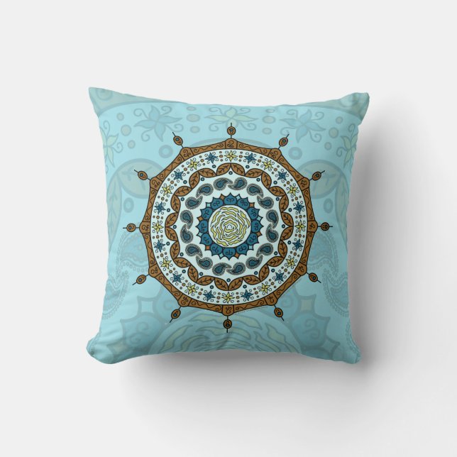 Mehndi Fantasy Copper Pillow Kissen (Vorderseite)