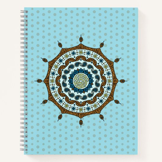 Mehndi Fantasy Copper Spiral Notebook Notizbuch (Vorderseite)