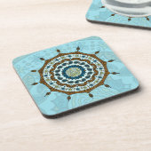 Mehndi Fantasy Copper Square Untersetzer (Linke Seite)