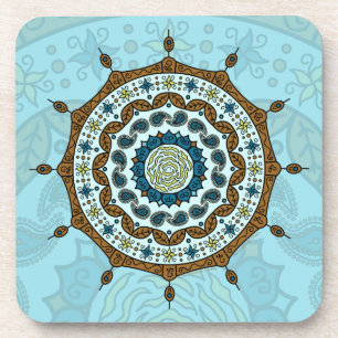 Mehndi Fantasy Copper Square Untersetzer