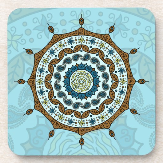 Mehndi Fantasy Copper Square Untersetzer (Vorderseite)