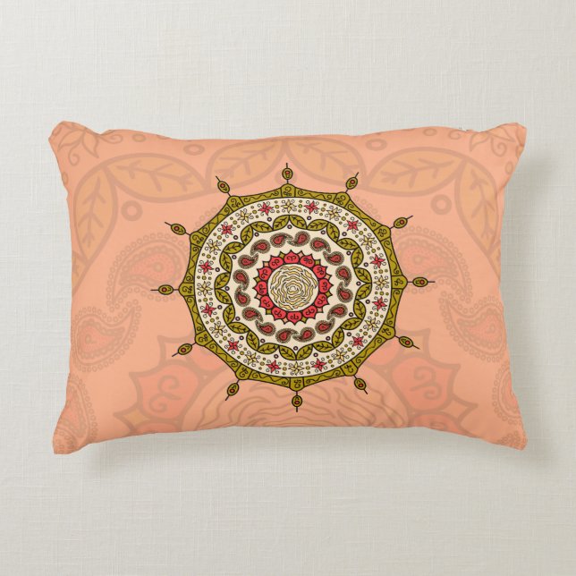 Mehndi Fantasy Gold Accent Pillow Zierkissen (Vorderseite)