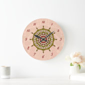 Mehndi Fantasy Gold Clock Große Wanduhr (Zuhause)