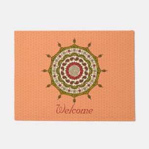 Mehndi Fantasy Gold Doormat Fußmatte