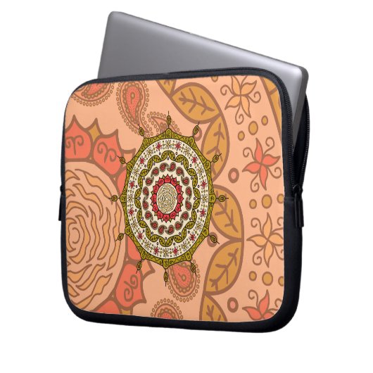 Mehndi Fantasy Gold Notebook-Fall Laptopschutzhülle (Vorderseite Links)