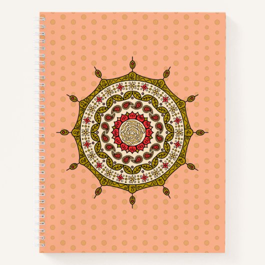 Mehndi Fantasy Gold Spiral Notebook Notizbuch (Vorderseite)