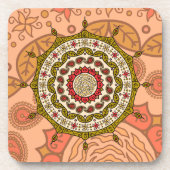 Mehndi Fantasy Gold Square Untersetzer (Vorderseite)