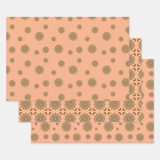 Mehndi Fantasy Gold Wrapping Paper Set Geschenkpapier Set (Set)