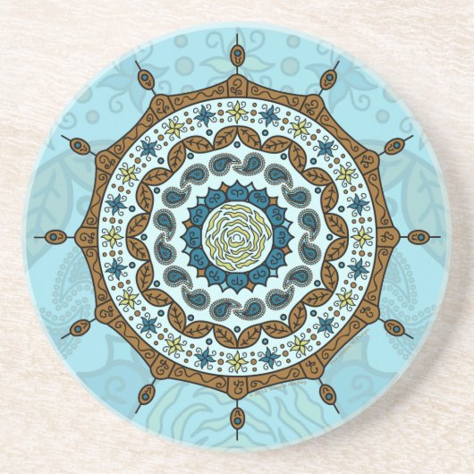 Mehndi Fantasy Kupfer Sandstone Untersetzer (Vorne)