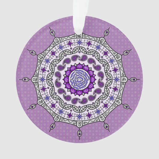 Mehndi Fantasy Silver Acrylic Ornament (Vorderseite)