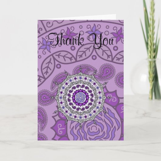 Mehndi Fantasy Silver Card Dankeskarte (Vorderseite)