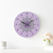 Mehndi Fantasy Silver Clock Große Wanduhr (Zuhause)