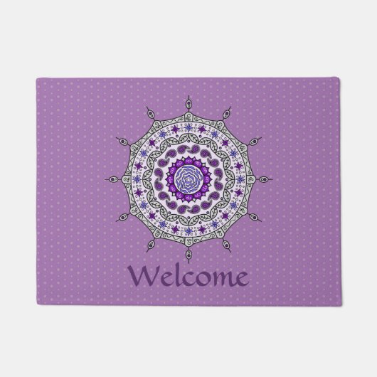 Mehndi Fantasy Silver Doormat Fußmatte (Vorderseite)
