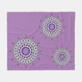 Mehndi Fantasy Silver Fleece Blanket (Vorderseite (Horizontal))