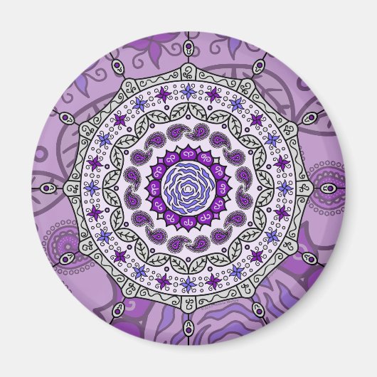 Mehndi Fantasy Silver Magnet (Vorne)