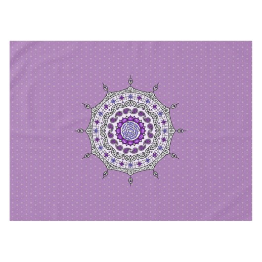 Mehndi Fantasy Silver Tablecloth Tischdecke (Vorderseite (Horizontal))