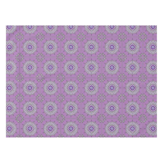 Mehndi Fantasy Silver Tablecloth Tischdecke (Vorderseite (Horizontal))
