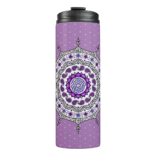 Mehndi Fantasy Silver Thermal Tumbler Thermosbecher
