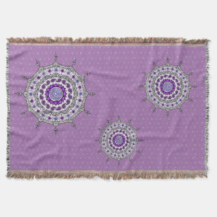 Mehndi Fantasy Silver Throw Blanket Decke
