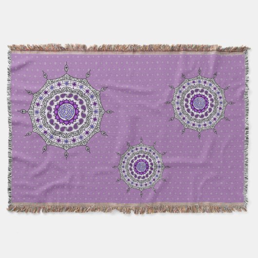 Mehndi Fantasy Silver Throw Blanket Decke (Vorderseite)