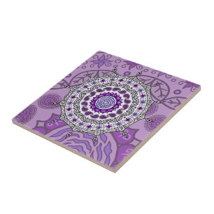 Mehndi Fantasy Silver Tile Fliese