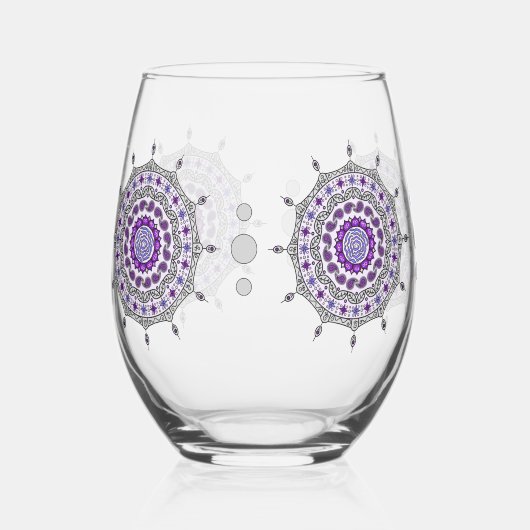 Mehndi Fantasy Silver Weinglas Ohne Stiel (Vorderseite)