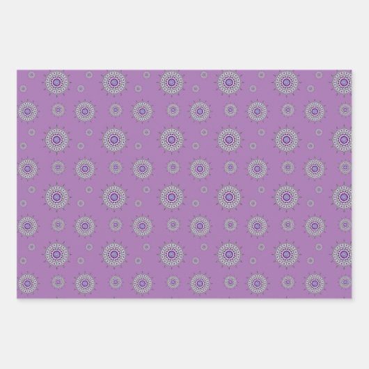 Mehndi Fantasy Silver Wrapping Paper Set Geschenkpapier Set (Vorderseite 3)