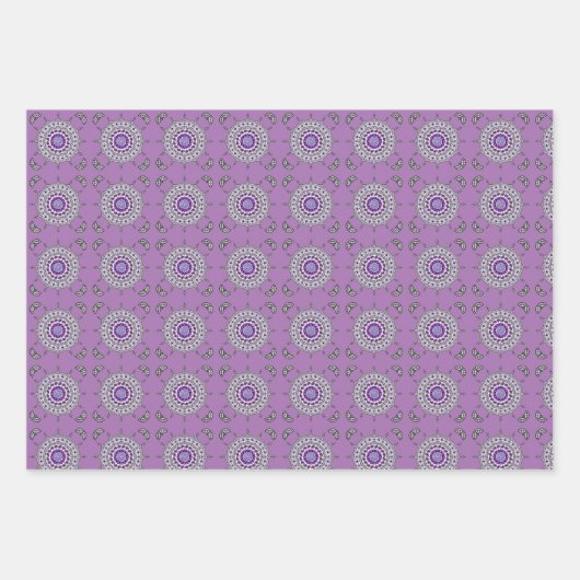 Mehndi Fantasy Silver Wrapping Paper Set Geschenkpapier Set (Vorderseite 2)