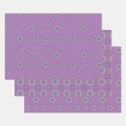 Mehndi Fantasy Silver Wrapping Paper Set Geschenkpapier Set (Set)