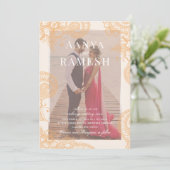 Mehndi Foto Wedding Einladung (Stehend Vorderseite)