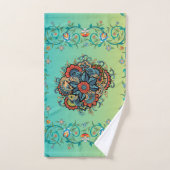 Mehndi Green Floral Art, unendlicher Splendor Badhandtuch Set (Handtuch)