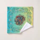 Mehndi Green Floral Art, unendlicher Splendor Badhandtuch Set (Waschlappen)