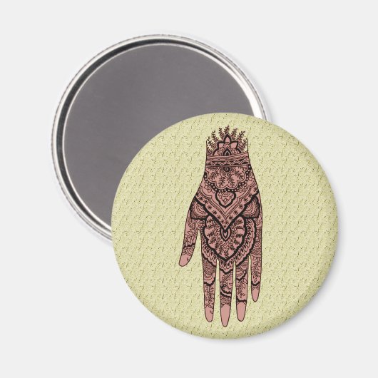 Mehndi Hand Tattoo Art Design Magnet (Vorderseite/Rückseite)