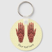 Mehndi Hand Tattoo Art Design Personalisiert Schlüsselanhänger (Vorderseite)