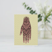 Mehndi Hand Tattoo Art Design Postkarte (Stehend Vorderseite)