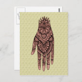 Mehndi Hand Tattoo Art Design Postkarte (Vorne/Hinten)