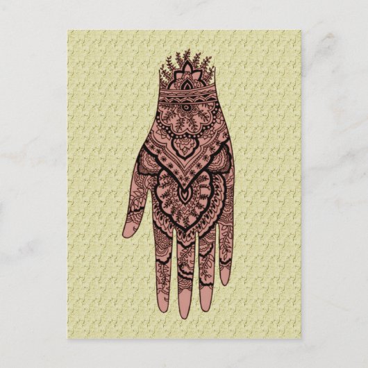 Mehndi Hand Tattoo Art Design Postkarte (Vorderseite)