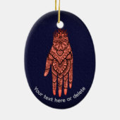 Mehndi Hand Tattoo Art Keramik Ornament (Hinten)