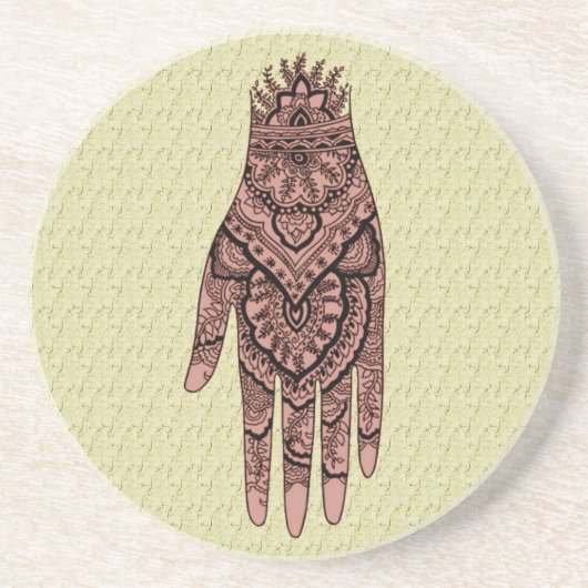 Mehndi Hand Tattoo Art Untersetzer (Vorne)